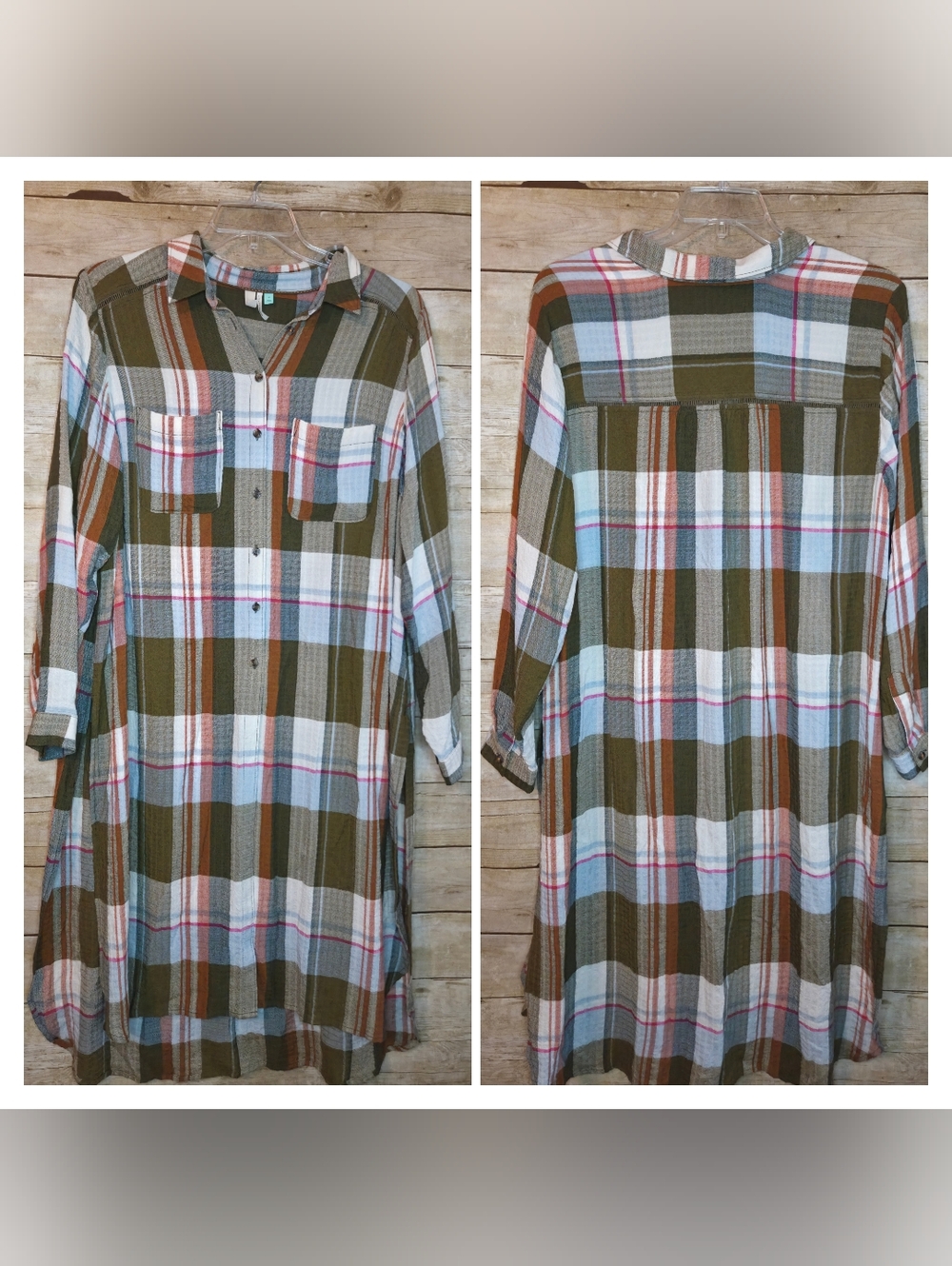 Pilcro Plaid Duster, 1X